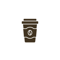 Disposable coffee cup icon, take away coffee cup symbol Vector illustration flat design