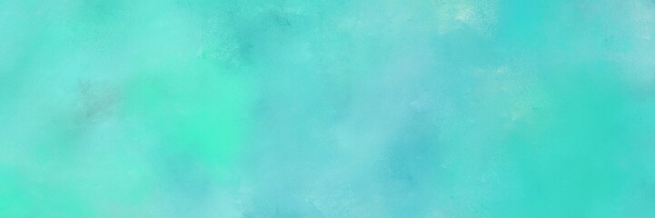 Fototapeta na wymiar painted retro horizontal header background with medium turquoise, sky blue and powder blue color