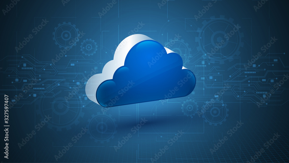 Poster cloud computing tech innovation concept background