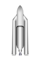 Super heavy carrier rocket isolated on white background. Vector illustration.