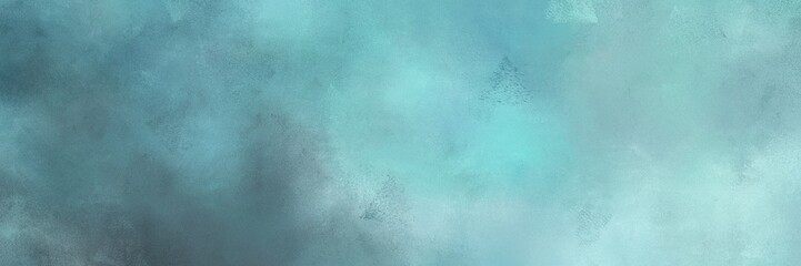 vintage painted art retro horizontal header background  with medium aqua marine, dim gray and blue chill color