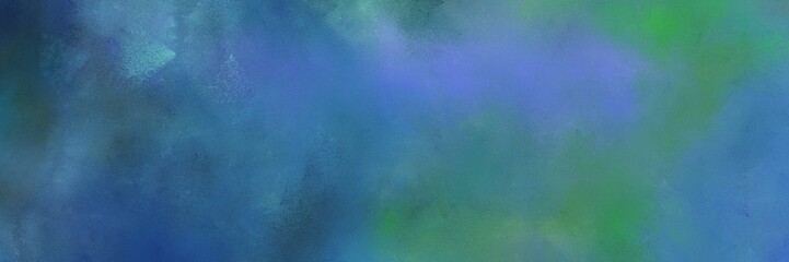 painted old horizontal background with teal blue, corn flower blue and dark slate gray color
