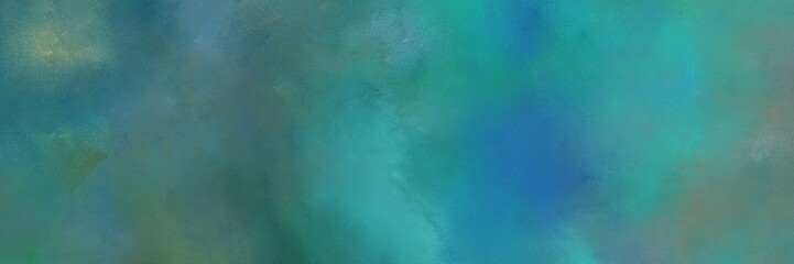 vintage painted art antique horizontal background with teal blue, slate gray and steel blue color