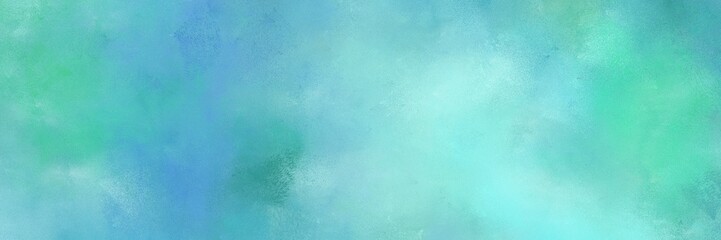 painted vintage horizontal background with medium aqua marine, sky blue and pale turquoise color