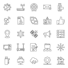  Network Devices Line Icons Pack 
