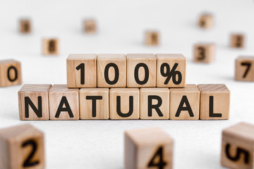 100% natural - from wooden blocks with digits , 111 concept, white background random numbers around