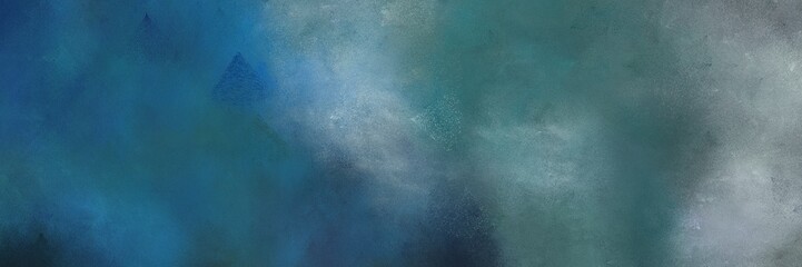 painted vintage horizontal header with teal blue, dark gray and light slate gray color