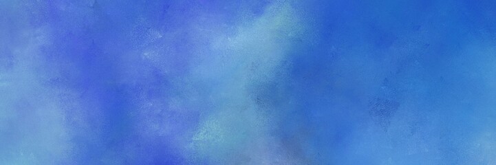 vintage painted art retro horizontal background design with steel blue, royal blue and corn flower blue color