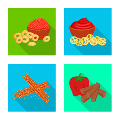 Vector illustration of taste and seasonin symbol. Set of taste and organic vector icon for stock.