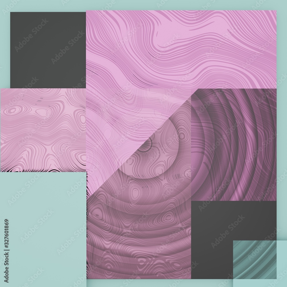 Poster geometric pattern and background. 3d rendering.