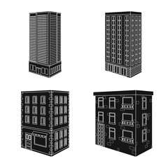 Isolated object of architecture and estate sign. Set of architecture and build stock symbol for web.