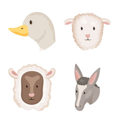 Isolated object of farm and head sign. Set of farm and homemade stock symbol for web.