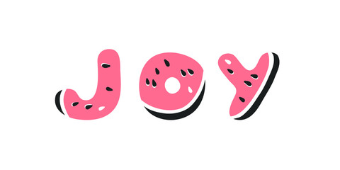 Watermelon ABC. Cartoon vector illustration fruits font. Hand drawn drawing vegetarian food. Actual Creative Vegan art work. Watermelon ABC and word