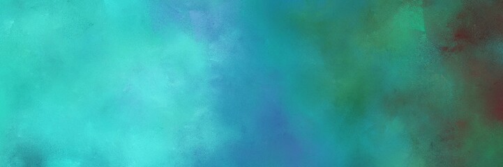 abstract antique horizontal background texture with light sea green, medium turquoise and dark slate gray color