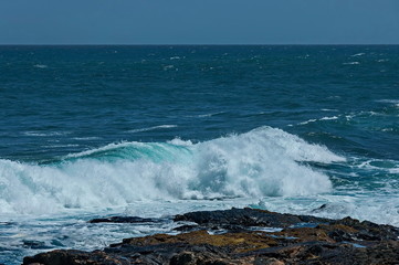 Sea shore on Atlantic ocean by Cape Town, South Africa