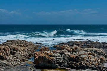 Sea shore on Atlantic ocean by Cape Town, South Africa