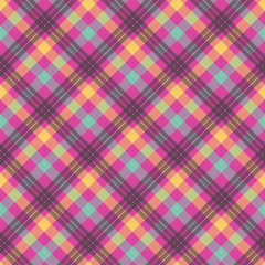Tartan orange color seamless vector pattern