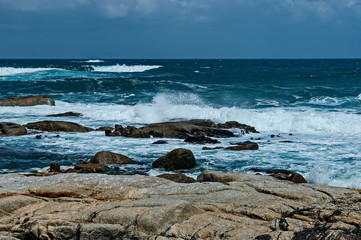 Sea shore on Atlantic ocean by Cape Town, South Africa