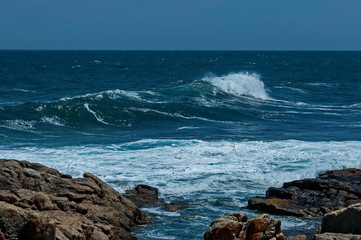 Sea shore on Atlantic ocean by Cape Town, South Africa