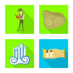 Vector design of story and items logo. Set of story and attributes stock vector illustration.