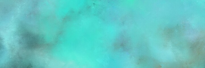 abstract grunge horizontal background banner with medium aqua marine, medium turquoise and blue chill color