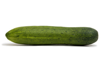 A cucumber isolated on a white background.
