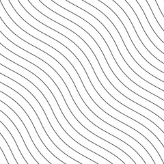Vector creative seamless outline pattern. Striped endless wave texture. White repeatable minimalistic background with black wavy lines