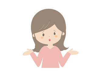 Young woman saying not to know