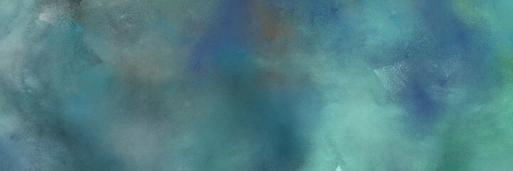 vintage painted art grunge horizontal background design with blue chill, medium aqua marine and dark gray color