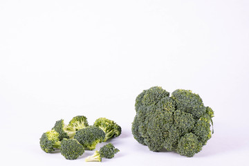 ripe broccoli lies on a table