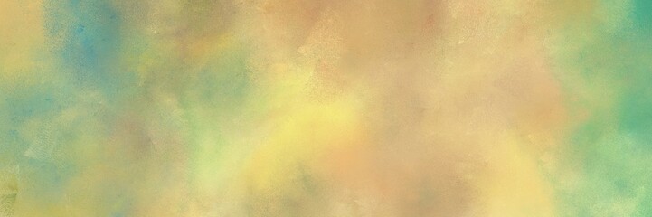 vintage painted art antique horizontal design with tan, dark sea green and cadet blue color