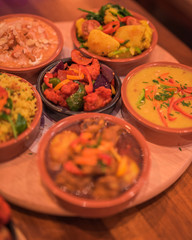 Indian Thali style selection of Curry