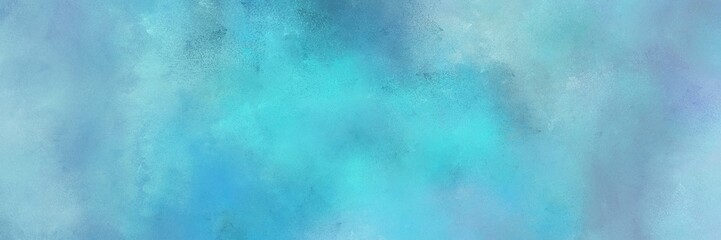 painted antique horizontal background texture with sky blue, medium turquoise and light sea green color