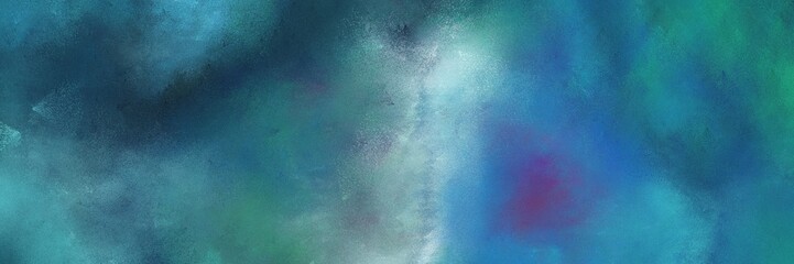 painted antique horizontal header background  with teal blue, pastel blue and cadet blue color