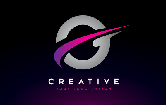 Creative O Letter Logo Design With Swoosh Icon Vector.
