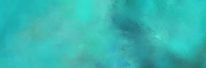 abstract decorative horizontal background header with light sea green, teal blue and medium aqua marine color