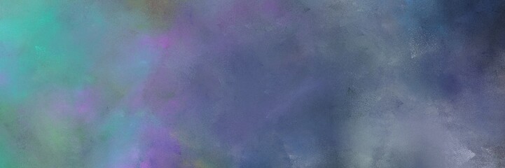 painted aged horizontal banner with slate gray, medium aqua marine and medium purple color