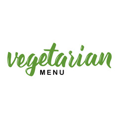 Modern brush lettering. Vegetarian handwritten lettering. Vector illustration.