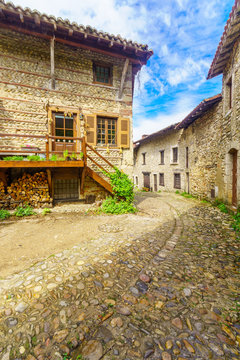 Alley in the medieval village Perouges