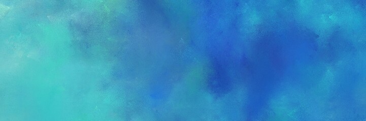 painted old horizontal background with steel blue, medium turquoise and strong blue color