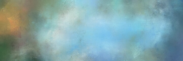 Fototapeta na wymiar painted old horizontal header background with dark gray, pastel blue and pastel brown color