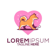 love dog logo design vector