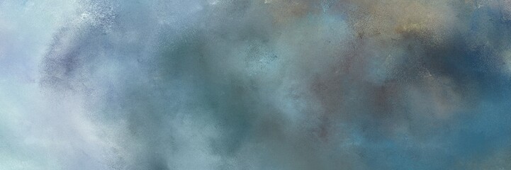 vintage painted art decorative horizontal header with slate gray, light blue and pastel blue color
