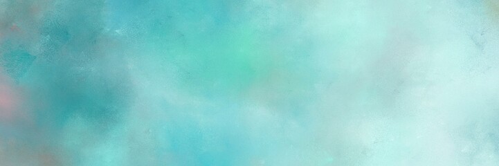 vintage painted art old horizontal background header with sky blue, pale turquoise and blue chill color