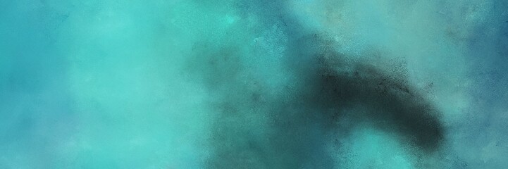 abstract decorative horizontal banner with cadet blue, dark slate gray and teal blue color