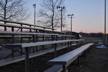 bleachers at dusk