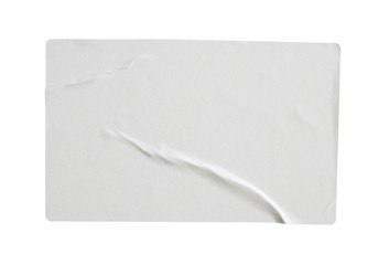 Paper sticker label isolated on white background