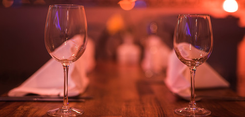 Dining Table with wine Glasses