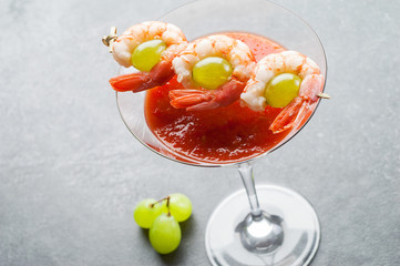 Gazpacho con gamberi