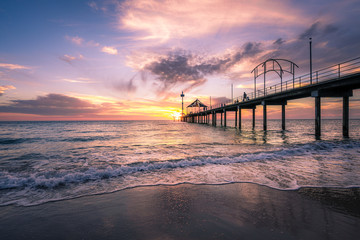 Fototapeta na wymiar Sunset at Brighton jetty, Adelaide, South Australia